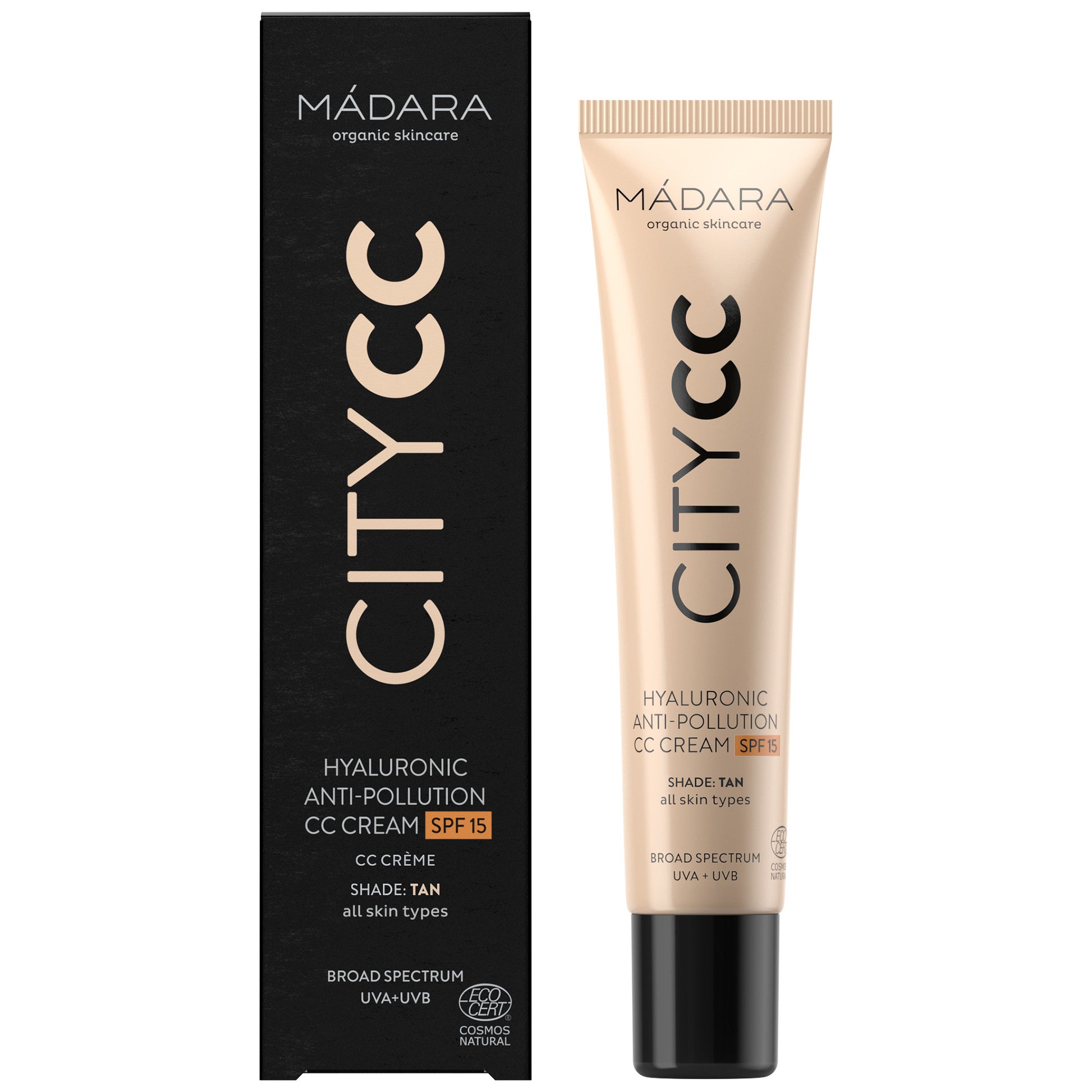 Madara CITY CC Hyaluronic Anti-Pollution Creme mit LSF 15, tan, 40 ml - die Naturcosmetic